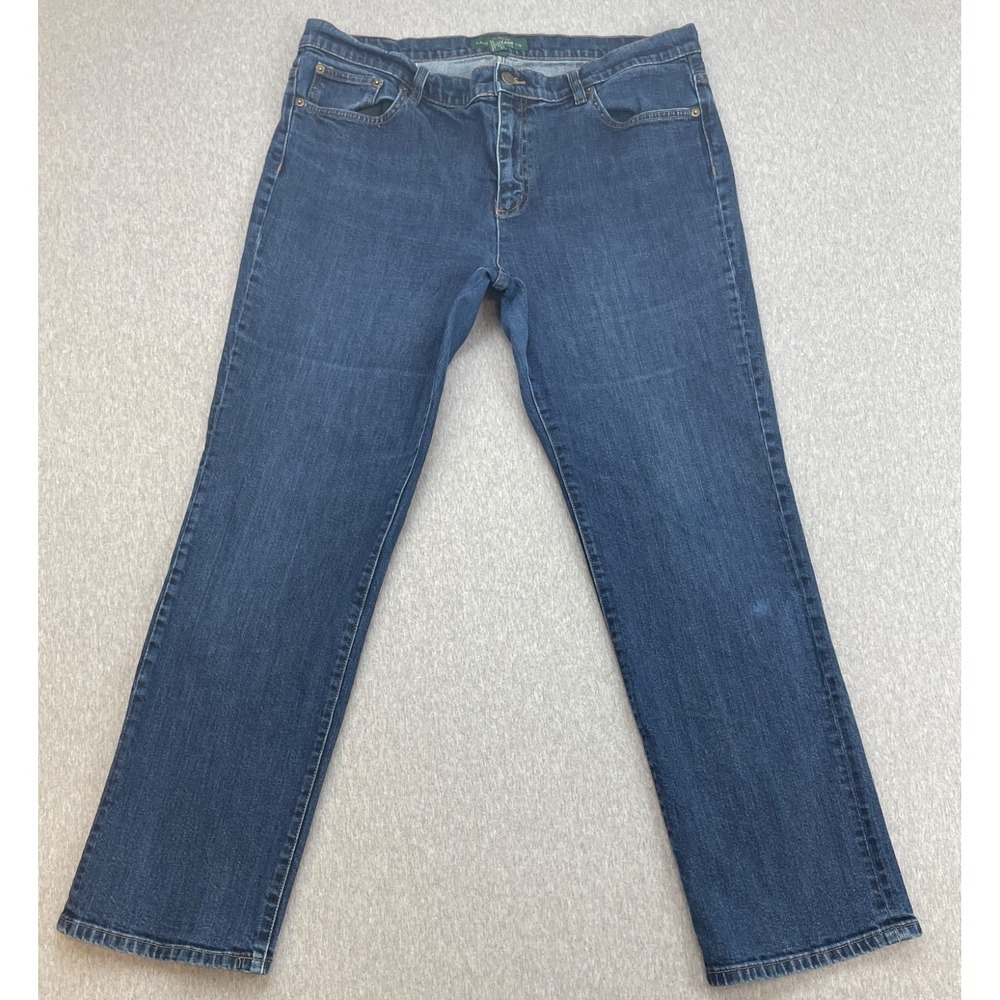 Lauren Ralph Lauren Jeans Women 16 Blue Cotton Blend Stretch Straight